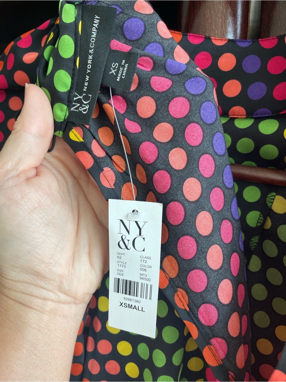 New York & Co Multicolor Polkadot Tunic Dress Deadstock - Picture 9 of 12